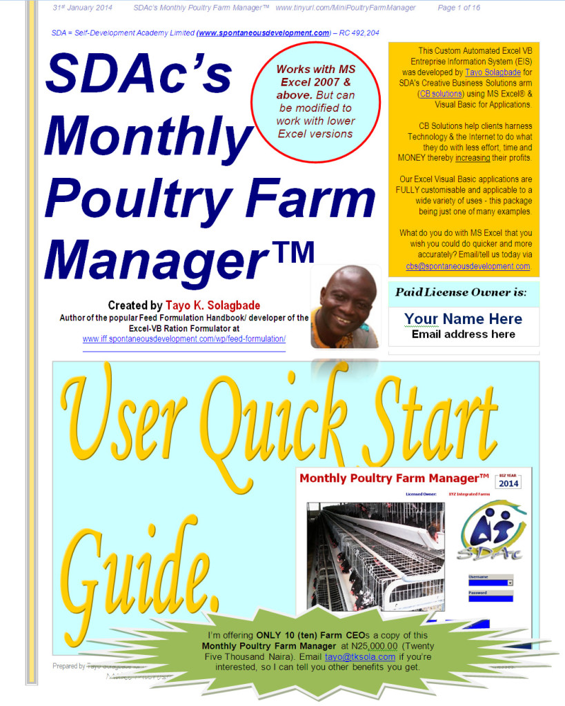 Click here to download a PDF Describing the Low Cost Version of my Poultry Farm Manager