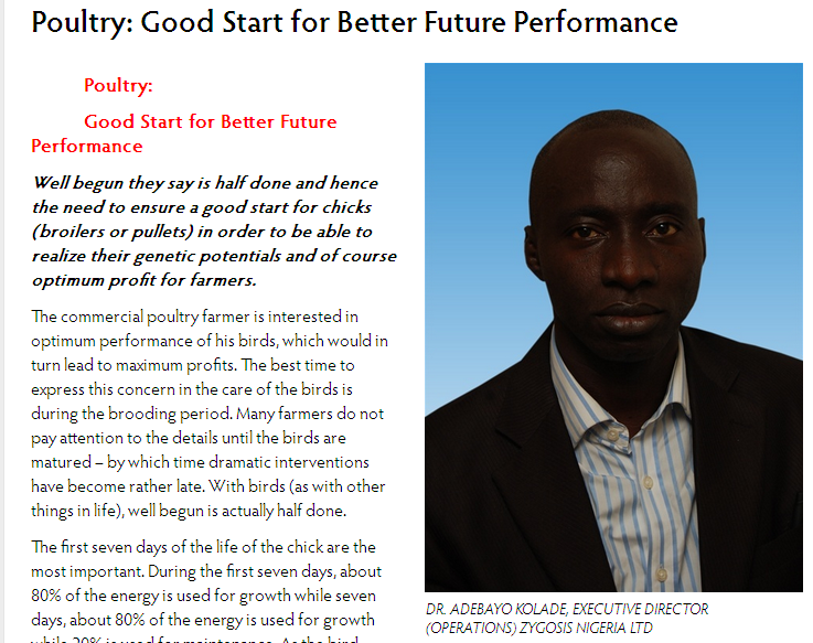 Click now to read the article - Poultry: Good Start for Better Future Performance