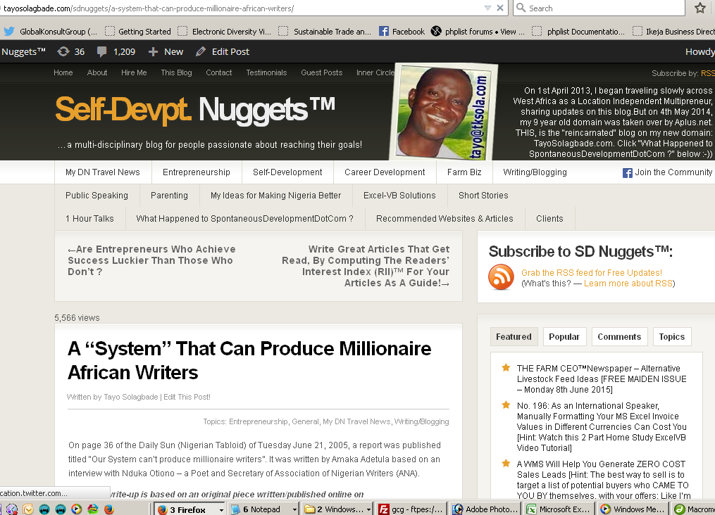 Click to read - A System That Can Produce Millionaire African Writers