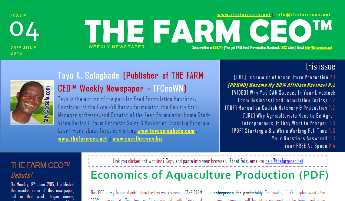 tfc04-cover - Here's a preview of Issue No. 04 of THE FARM CEO Weekly Newspaper...