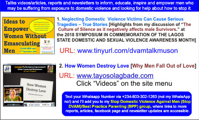 Banner - Join Tayo Solagbade's Stop Domestic Violence Against Men [SDVAM] Network & Save a Life!