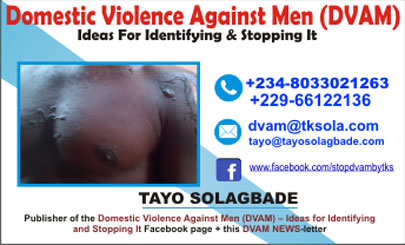 Banner - Join Tayo Solagbade's Stop Domestic Violence Against Men [SDVAM]™ Network & Save a Life!